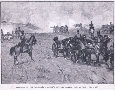 Træfning om Bulganak: Maudes batteri kommer i aktion af Walter Paget